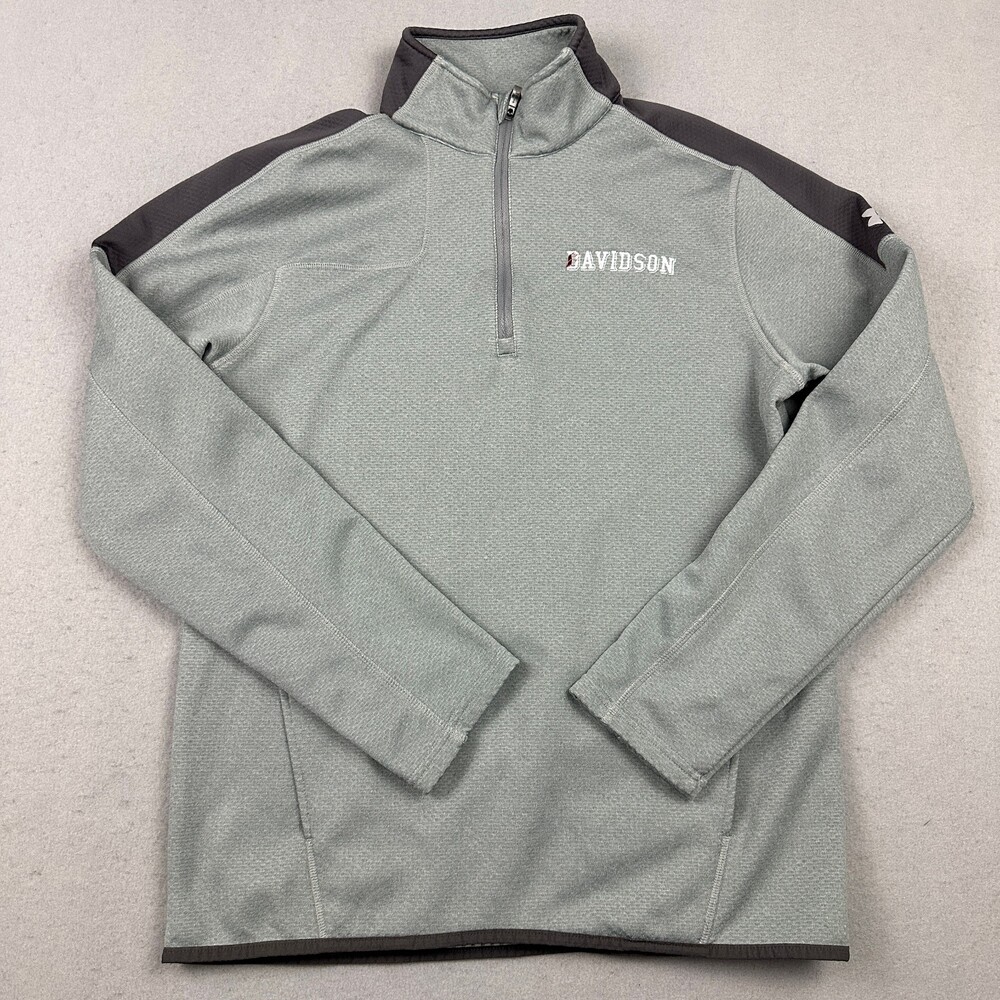 Davidson Wildcats Sweater Men Medium Gray Under Armour 1/4 Zip Cats Basketball M
